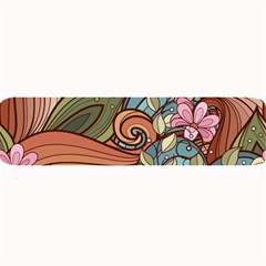 Multicolored Flower Decor Flowers Patterns Leaves Colorful Large Bar Mat