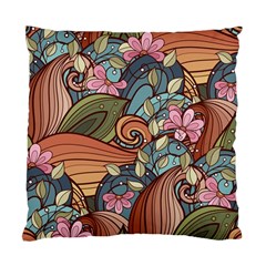 Multicolored Flower Decor Flowers Patterns Leaves Colorful Standard Cushion Case (two Sides) by B30l