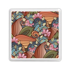 Multicolored Flower Decor Flowers Patterns Leaves Colorful Memory Card Reader (square) by B30l