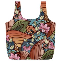 Multicolored Flower Decor Flowers Patterns Leaves Colorful Full Print Recycle Bag (xl) by B30l