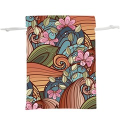 Multicolored Flower Decor Flowers Patterns Leaves Colorful Lightweight Drawstring Pouch (xl) by B30l