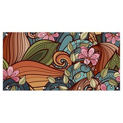 Multicolored Flower Decor Flowers Patterns Leaves Colorful Banner And Sign 8  X 4  by B30l