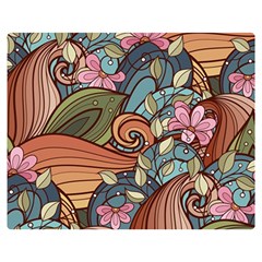 Multicolored Flower Decor Flowers Patterns Leaves Colorful Premium Plush Fleece Blanket (medium) by B30l