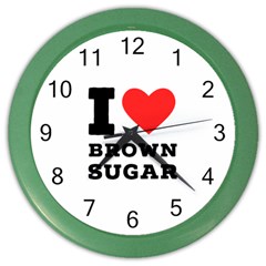 I Love Brown Sugar Color Wall Clock by ilovewhateva