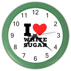 I Love White Sugar Color Wall Clock by ilovewhateva