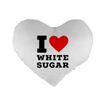 I love white sugar Standard 16  Premium Flano Heart Shape Cushions Front