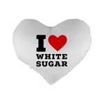 I love white sugar Standard 16  Premium Flano Heart Shape Cushions Back