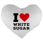 I love white sugar Large 19  Premium Flano Heart Shape Cushions Front