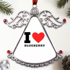 I Love Blueberry  Metal Angel With Crystal Ornament by ilovewhateva