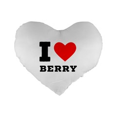 I Love Berry Standard 16  Premium Flano Heart Shape Cushions by ilovewhateva