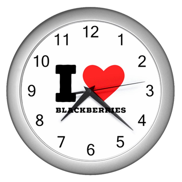 I love blackberries  Wall Clock (Silver)