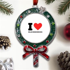 I Love Blackberries  Metal X mas Lollipop With Crystal Ornament by ilovewhateva