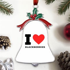 I Love Blackberries  Metal Holly Leaf Bell Ornament