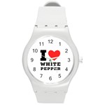 I love white pepper Round Plastic Sport Watch (M) Front