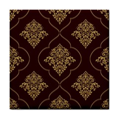 Vector Gold Ornament Pattern Seamless Damask Tile Coaster by danenraven