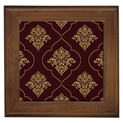 Vector Gold Ornament Pattern Seamless Damask Framed Tile by danenraven