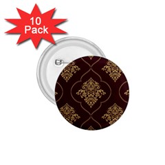 Vector Gold Ornament Pattern Seamless Damask 1 75  Buttons (10 Pack)