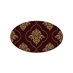 Vector Gold Ornament Pattern Seamless Damask Sticker Oval (100 Pack) by danenraven