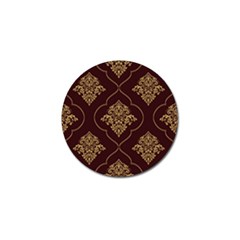 Vector Gold Ornament Pattern Seamless Damask Golf Ball Marker by danenraven