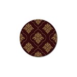 Vector Gold Ornament Pattern Seamless Damask Golf Ball Marker Front