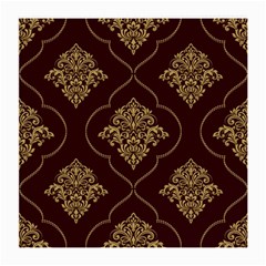 Vector Gold Ornament Pattern Seamless Damask Medium Glasses Cloth by danenraven