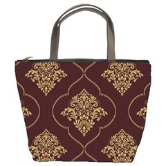 Vector Gold Ornament Pattern Seamless Damask Bucket Bag by danenraven