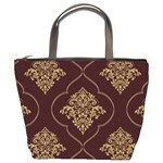 Vector Gold Ornament Pattern Seamless Damask Bucket Bag Front