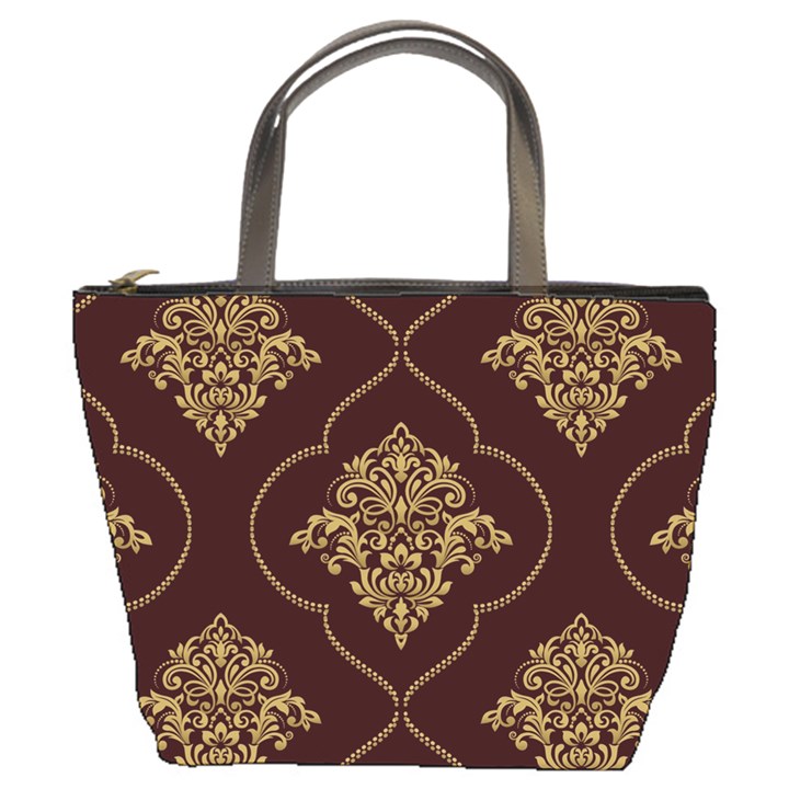 Vector Gold Ornament Pattern Seamless Damask Bucket Bag