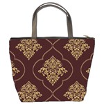 Vector Gold Ornament Pattern Seamless Damask Bucket Bag Back