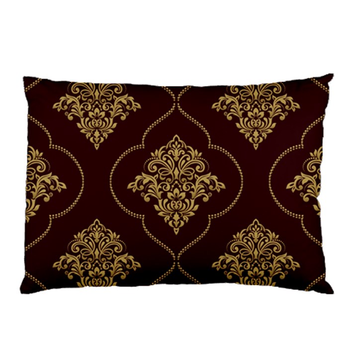 Vector Gold Ornament Pattern Seamless Damask Pillow Case