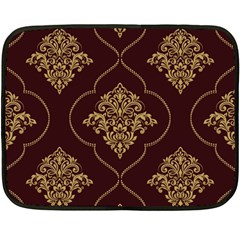 Vector Gold Ornament Pattern Seamless Damask Two Sides Fleece Blanket (mini) by danenraven