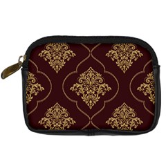 Vector Gold Ornament Pattern Seamless Damask Digital Camera Leather Case by danenraven