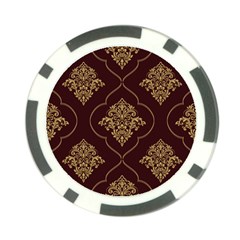 Vector Gold Ornament Pattern Seamless Damask Poker Chip Card Guard (10 Pack) by danenraven