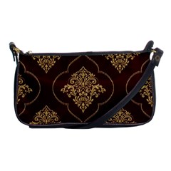 Vector Gold Ornament Pattern Seamless Damask Shoulder Clutch Bag by danenraven