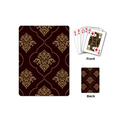 Vector Gold Ornament Pattern Seamless Damask Playing Cards Single Design (mini) by danenraven