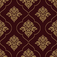 Vector Gold Ornament Pattern Seamless Damask Play Mat (square) by danenraven