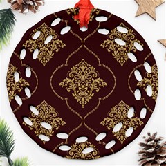 Vector Gold Ornament Pattern Seamless Damask Ornament (round Filigree)