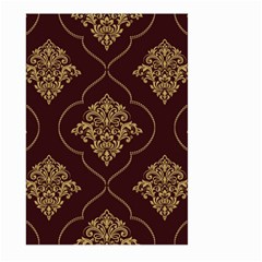 Vector Gold Ornament Pattern Seamless Damask Large Garden Flag (two Sides) by danenraven