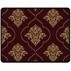 Vector Gold Ornament Pattern Seamless Damask Two Sides Fleece Blanket (medium) by danenraven