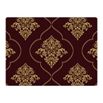 Vector Gold Ornament Pattern Seamless Damask Two Sides Premium Plush Fleece Blanket (Mini) 35 x27  Blanket Front