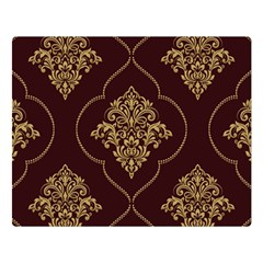 Vector Gold Ornament Pattern Seamless Damask Two Sides Premium Plush Fleece Blanket (large) by danenraven