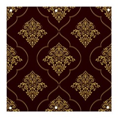 Vector Gold Ornament Pattern Seamless Damask Banner And Sign 3  X 3  by danenraven