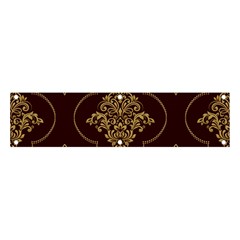 Vector Gold Ornament Pattern Seamless Damask Banner And Sign 4  X 1 