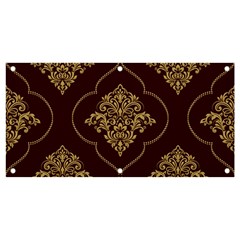 Vector Gold Ornament Pattern Seamless Damask Banner And Sign 4  X 2  by danenraven