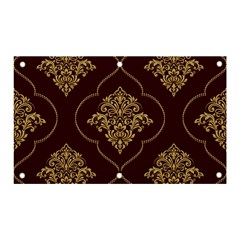 Vector Gold Ornament Pattern Seamless Damask Banner And Sign 5  X 3  by danenraven