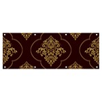 Vector Gold Ornament Pattern Seamless Damask Banner and Sign 8  x 3  Front