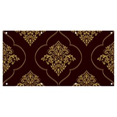 Vector Gold Ornament Pattern Seamless Damask Banner And Sign 8  X 4  by danenraven