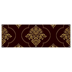 Vector Gold Ornament Pattern Seamless Damask Banner And Sign 12  X 4  by danenraven