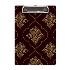 Vector Gold Ornament Pattern Seamless Damask A5 Acrylic Clipboard by danenraven