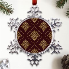 Vector Gold Ornament Pattern Seamless Damask Metal Large Snowflake Ornament